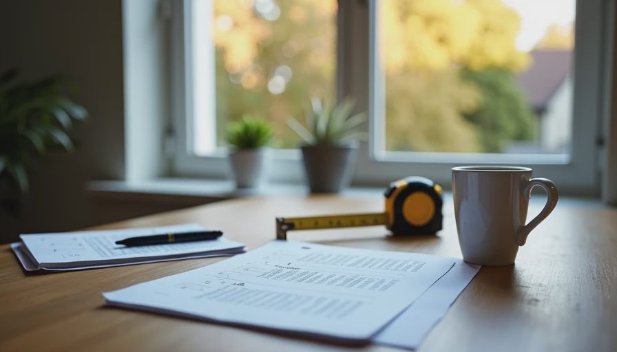 A tidy desk with home maintenance checklists and tools, representing smart upgrade planning.