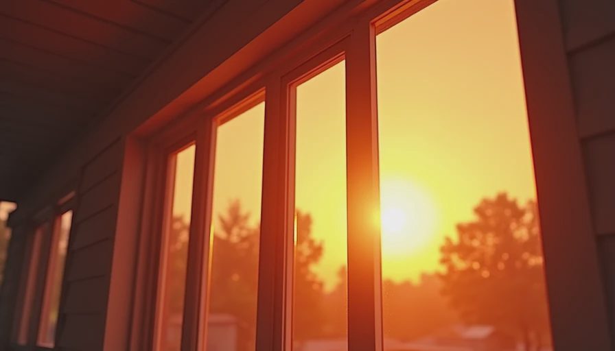 Clean illustration highlighting solar heat gain through home windows in hot climates.