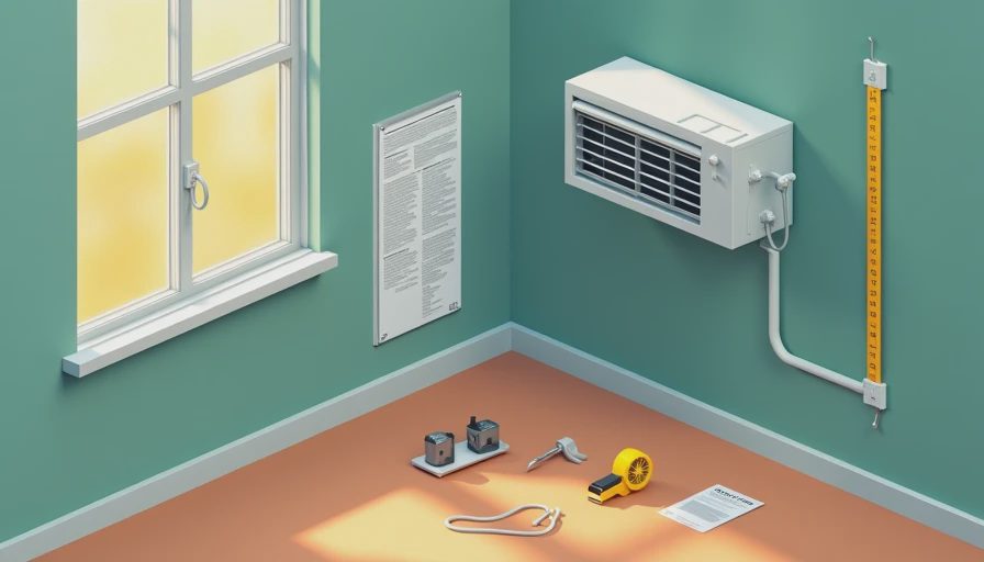 Illustration for how to install a window ac unit